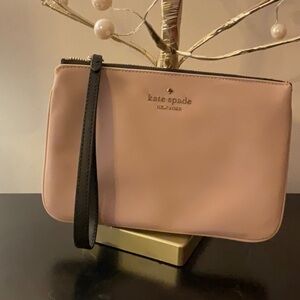Kate Spade Taupe Leather Clutch Wristlet